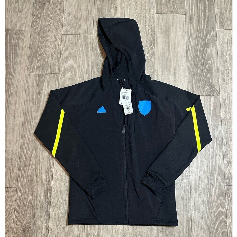 Adidas Men's Arsenal Black Game day Raglan Full Zip Soccer Jacket Sz S (HZ2040)